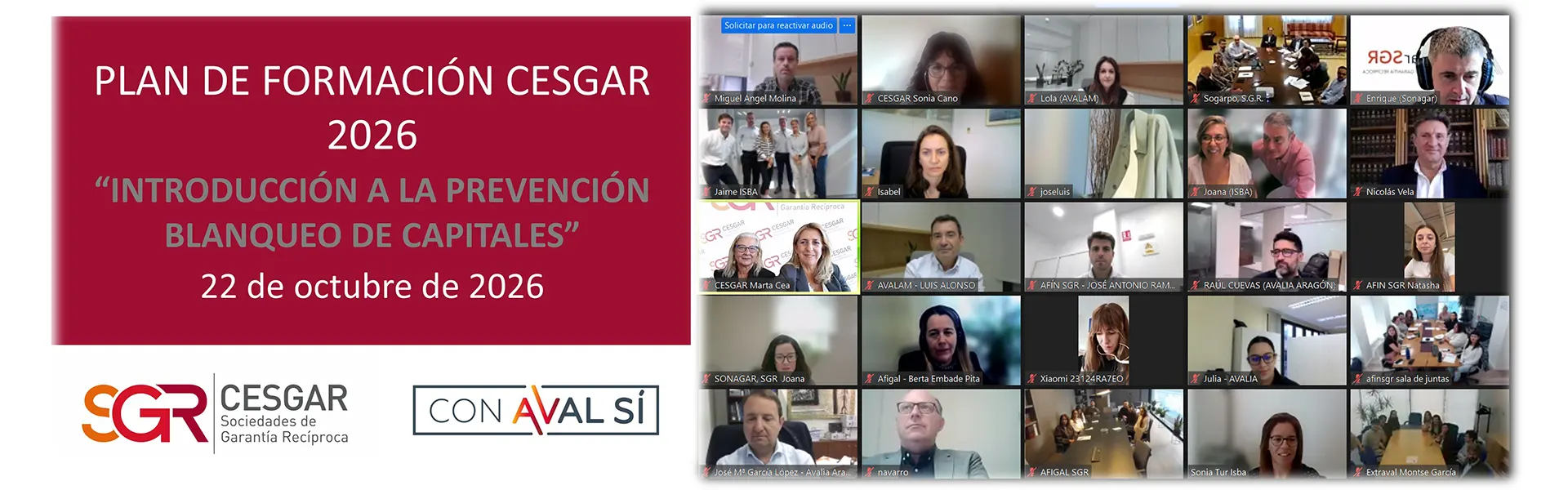 Cesgar celebra una jornada de formación sobre Prevención Blanqueo Capitales dirigida a todos los empleados de las SGR ultimas noticias cesgar